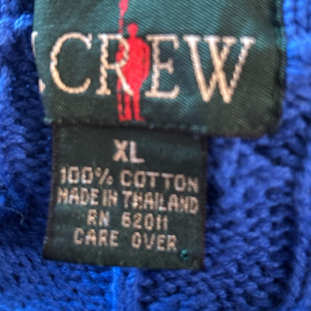 J. Crew Men's Deep Blue Cable Knit Sweater - Picture 4 of 6